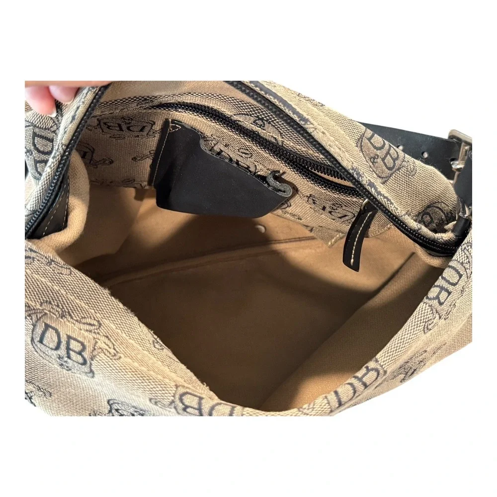 Vintage‎ Dooney & Bourke Hobo Bag Designer Monogram Shoulder Bag Satchel Purse
